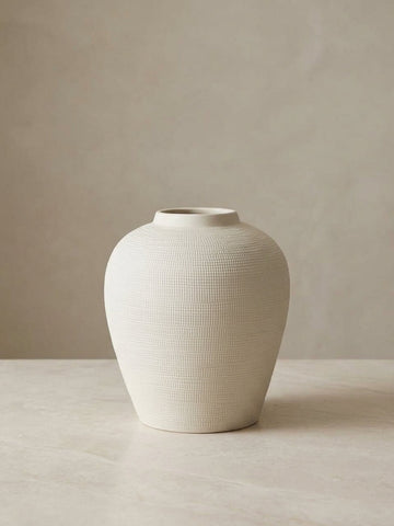 Elvas Medium Textured Cream Vase